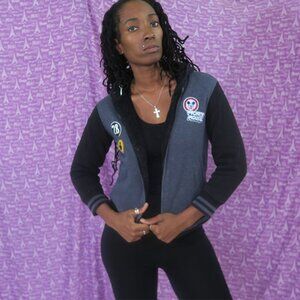 💜 Disney kids mickey mouse mickey rocks 1928 jacket in gray and black size m